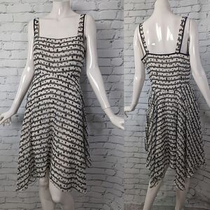 Armani Exchange flowy dress black and white asymmetrical hem sz 4